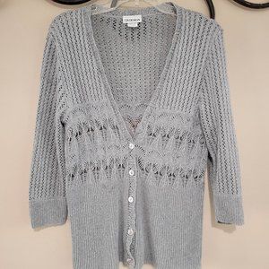CB Design Grey Knit V Neck Sweater